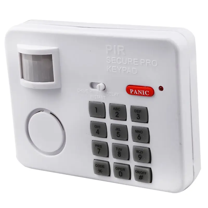 

FFYY-Wireless Motion Sensor Alarm with Security Keypad PIR Home Garage Shed Caravan white