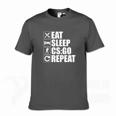 Eat Sleep, CS: GO, футболка-повтор, Забавный дизайн, CS GO, геймеры, Мужская футболка, модная, 16 цветов, высокое качество, хлопок, мужские футболки, хип-хоп