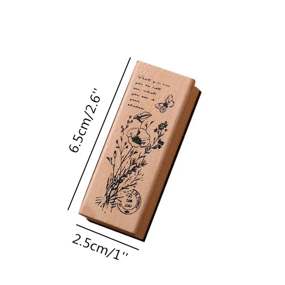 Rubber Stamps 1PCS Wooden Plant Flower Girls Seal Vintage DIY Crafts Sewing Stamping Scrapbooking Accessories wooden stamp