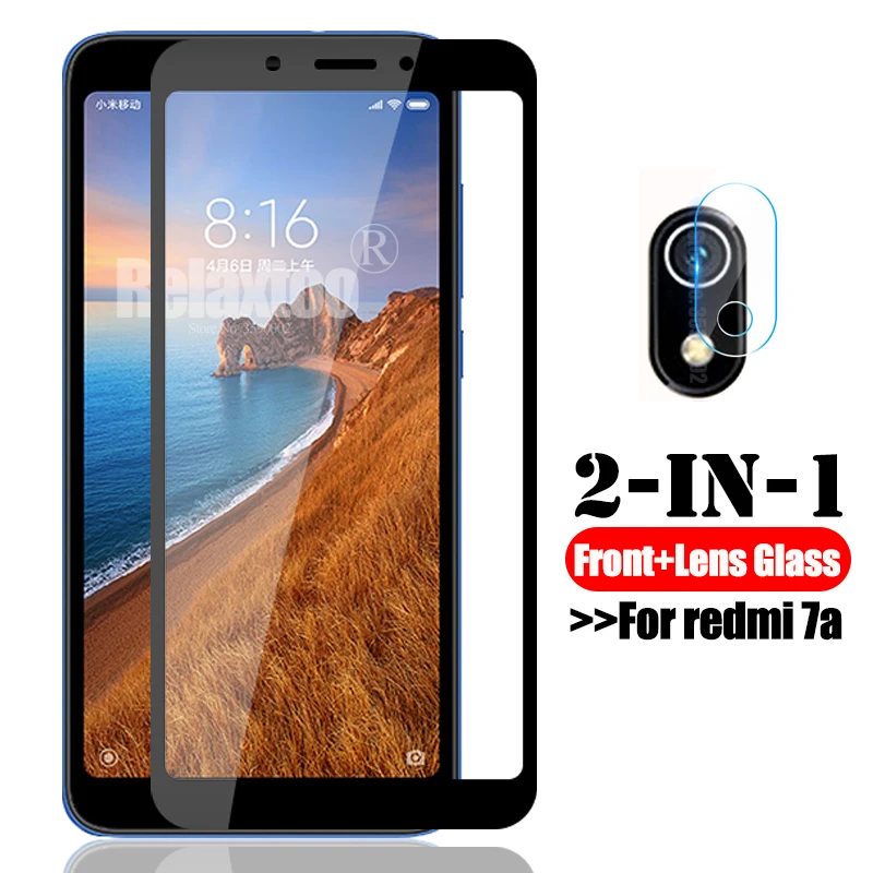 2 в 1 защитный Стекло redmi 7a Камера закаленное для xiaomi безопасности на xaomi xiomi 7 a a7