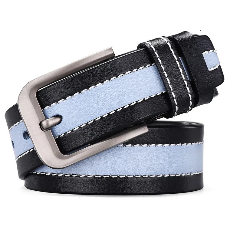 Peikong HigQuality Повседневное лоскутное Для мужчин коровы натуральная кожа роскошный чехол-книжка с ремешком Мужские ремни Новая модная классическая, винтажная пряжкой