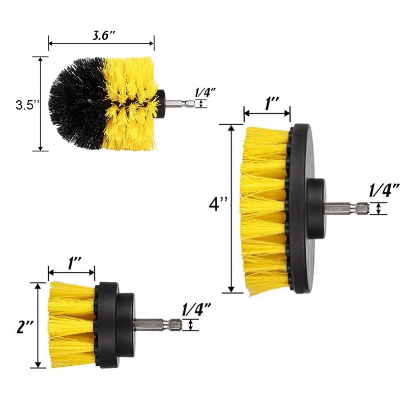 ELEG-3pcs электрическая дрель щетка плитка Затирка мощность скруббер очистки комбинированный очиститель для ванны инструмент для электроинструментов