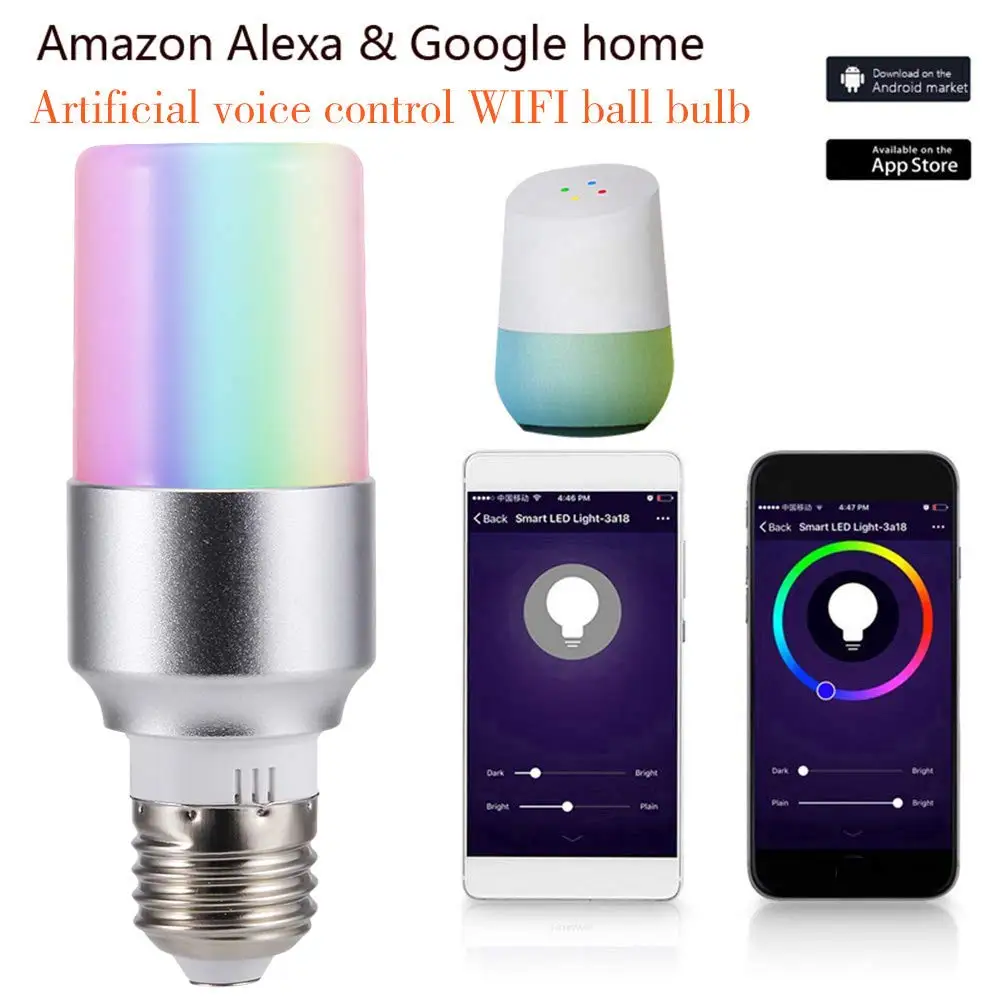 E26 E27 WiFi умный светодиодный светильник лампа 9 Вт RGB теплый холодный белый с
