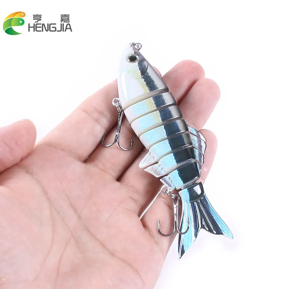  HENGJIA 1pc Wobbler Fishing Lure 8segemnt Minnow Swimming Bass Hard Plastic Crankbait Pike 11cm-22.