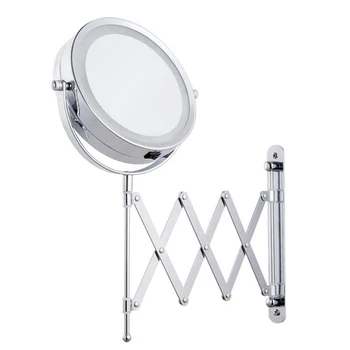 

Makeup Mirror with Light Wall Mounted 6 Inch 1X/3X 360 Rotating Adjustable Double Sided Free Magnifier Cosmetic Arm Extend Bathr