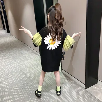 

2020 summer new short-sleeved dress girls tide loose half-sleeved flower T-shirt