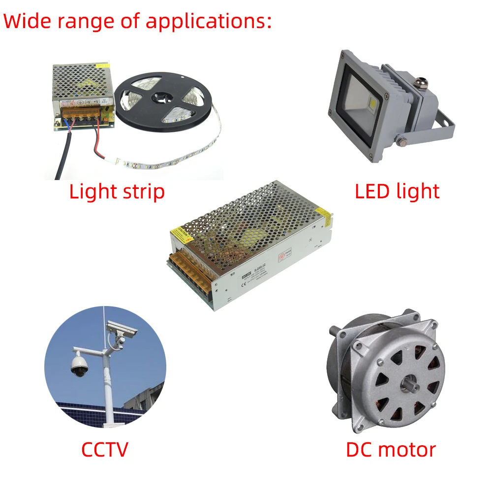 Трансформаторы освещения 110V 220V to DC 5V 12V 24V 48V 1A 2A 3A 5A 10A 20A 30A 40A CCTV светодиодные ленты адаптер питания