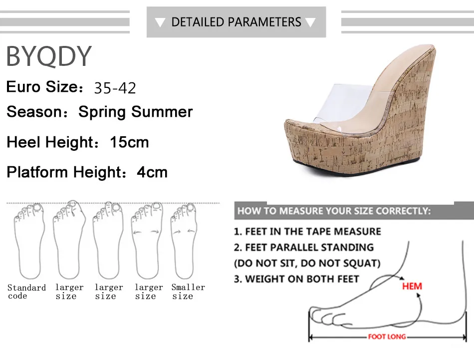 2020 New Summer Transparent Platform Wedges Sandals Women Fashion High Heels Female Summer Shoes Size 40 Drop Shipping
