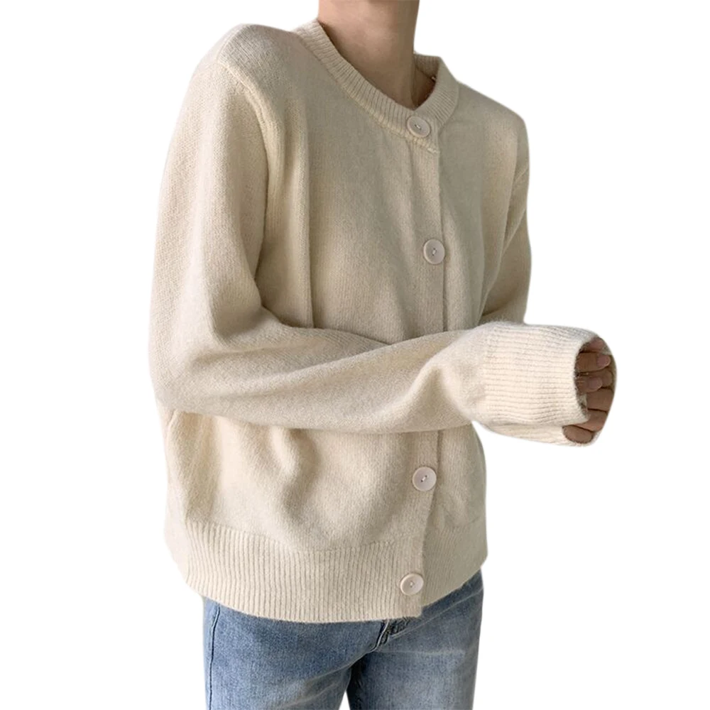 

Cardigans for women Sweater Solid Long Sleeve Button V neck Autumn Knitwear Women clothing Women's Sweater Coat Cardigans