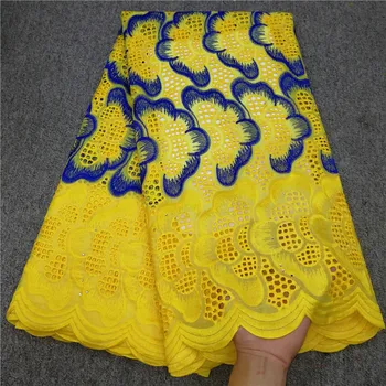 

yellow duabi fabrics hot selling fashion women cotton swiss voile lace fabric swiss dry voile lace in switzerland 5yards