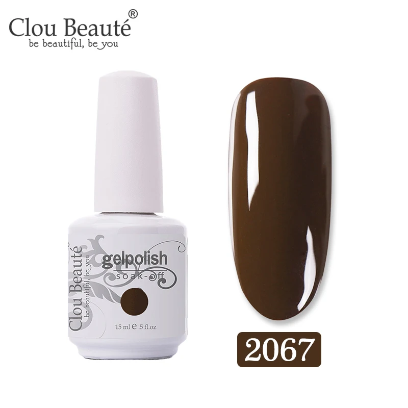 2067 Clou Beaute кофейная Коричневая серия гель лак для ногтей карамельный УФ светодиодный лак для ногтей Полупостоянный Гель-лак Гибридный праймер 15 мл - Цвет: 2067