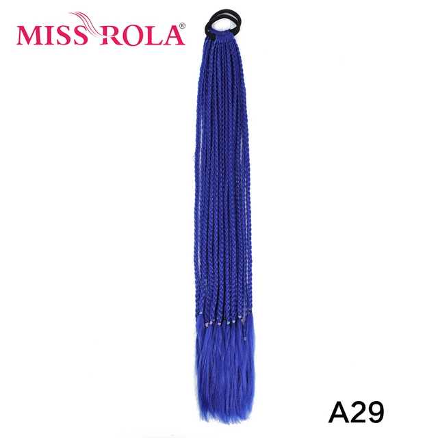 Synthetic Chignon Hair 60cm Hair Color Gradient Dirty Braided Ponytail Women Elastic Hair Rubber Band Hair Accessories Headband A29