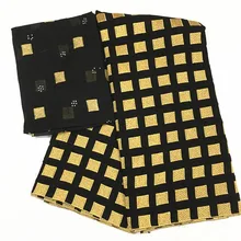 Swiss Voile Lace In Switzerland Dubai Fabric Black&Gold Lace Fabric Nigerian Lace Fabrics Cotton Lace High Quality 5+2yards