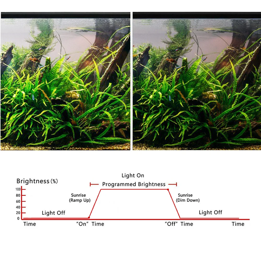 Aquarium light aquarium lamp Aquarium smart dimmer system Led light timer adjust brightness fish tank intelligent light controller 3-100W timing system