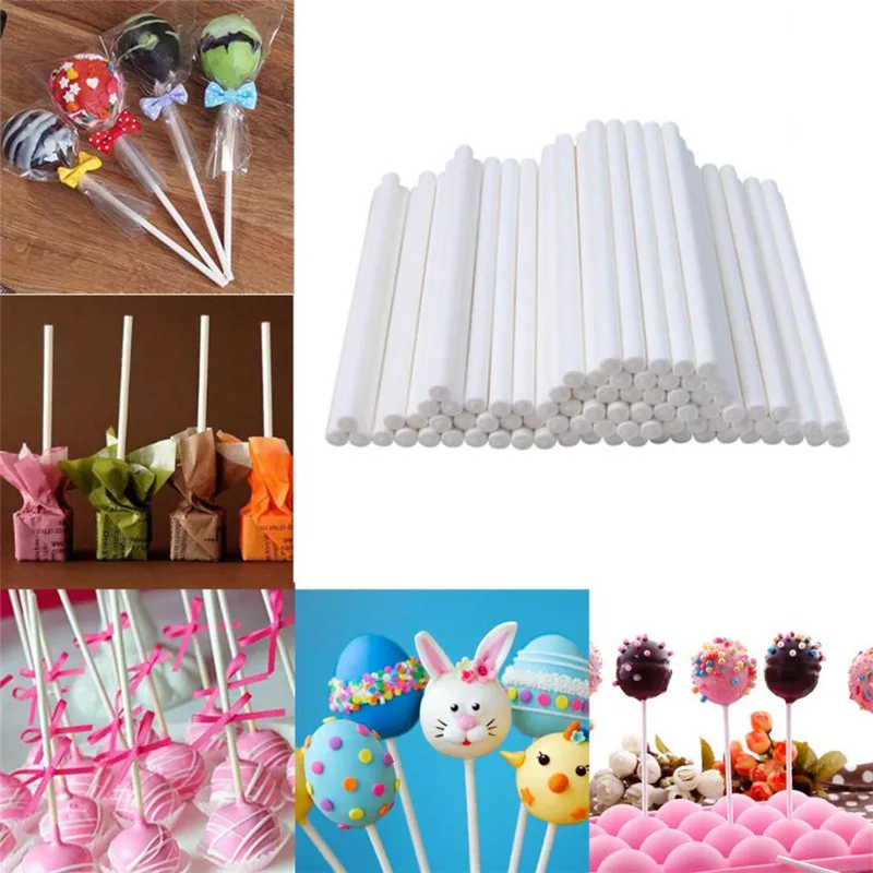 

100pcs 15CM Paper Lollipop Sticks DIY Candy Pops Stick Handle Party Kitchen Chocholate Cake Sugar Tool Eco Friendly #LR2