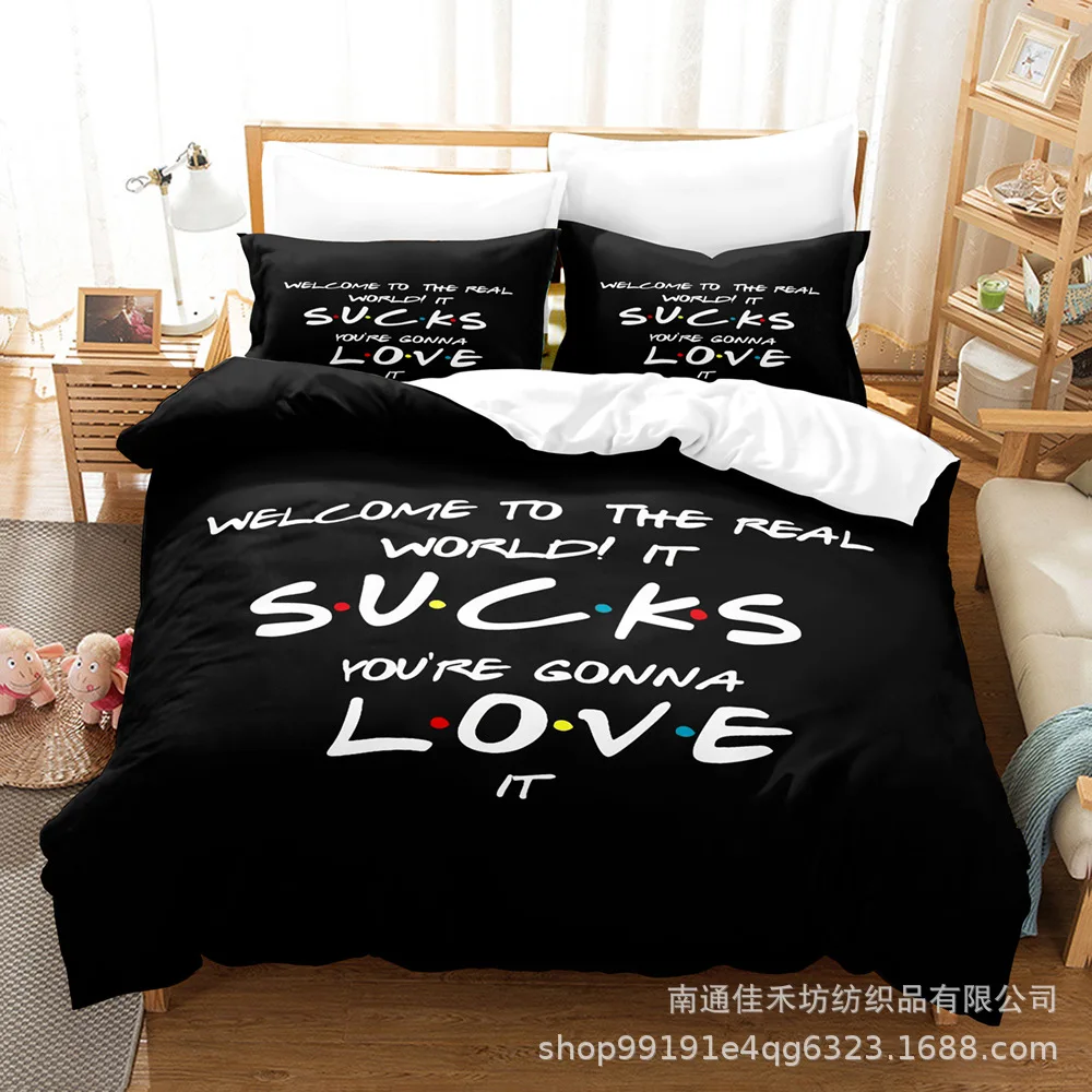 Friends Bedding Set Single Twin Full Queen King Size Comedy Friends Bed Set Aldult Kid Bedroom Duvetcover Sets 3D Print 019