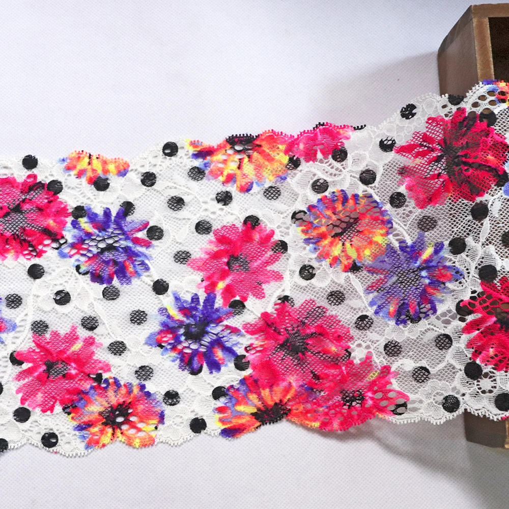 2 ярда 15,5 см широкая Цветочная эластичная кружевная отделка для аксессуаров одежды бюстгальтер швейный аппликационный костюм кружевная отделка ручной работы