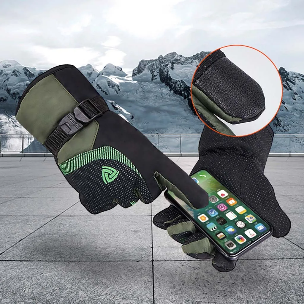 

Ski Heated Gloves Waterproof Men Adult Skiing Snowboard Tool Accessories Winter Snow Overall Touch Screen Card Pocket#p3