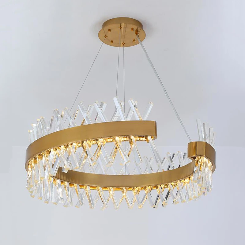 Modern Garden Fence Design LED Semi-circular Crystal Pendant Lights for Restaurant Kitchen Decoration Lighting Fixtures | Лампы и