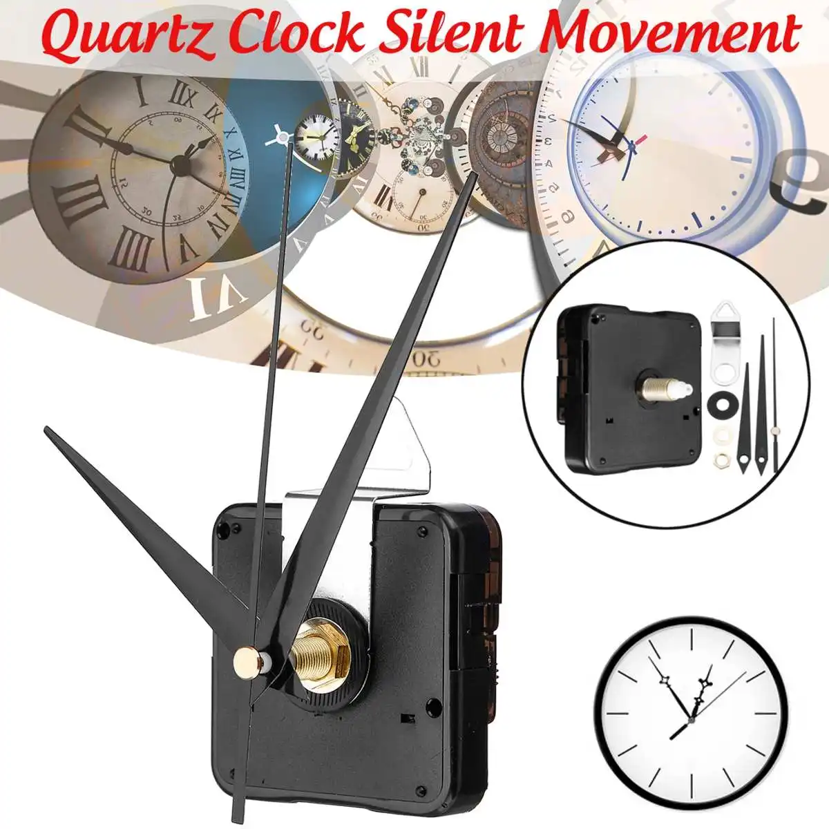 21mm Quartz Silent Clock Movement Kit Hour Minute Second Without Battery  Replacement|Clock Parts & Accessories| - AliExpress