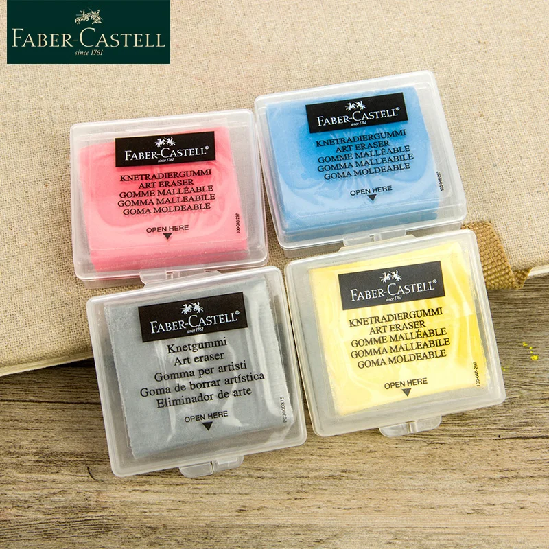  Faber-Castell knead Erasers - Drawing Art kneaded Erasers,  Large size - 4 Pack (Assorted Colors) : Arts, Crafts & Sewing