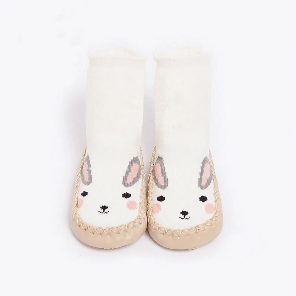 Детские зимние толстые теплые нескользящие носки с рисунками животных для маленьких мальчиков и девочек; тапочки для новорожденных; высокое качество