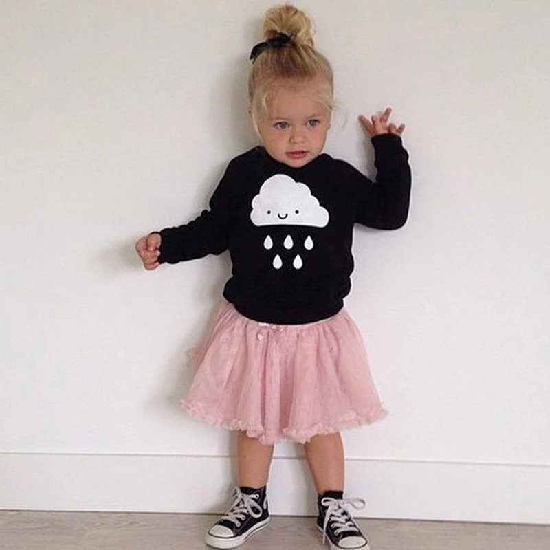 Sweater Baby Fashion Baby Boys Girls Kitted Autumn Winter Clothes Cloud Rain Black Sweaters Fashion Baby Children Clothes