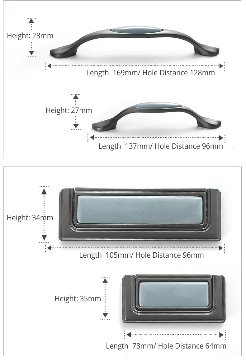 KAK средиземноморские синие керамические ручки для шкафа и ручки серые дверные ручки для гардероба европейская мебель ручка фурнитура для шкафа