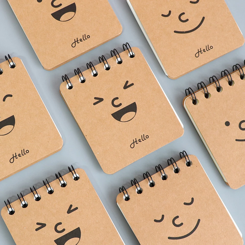 

40 Sheets Kraft Paper Cover Diary Cute Charming Portable Paper Notebook Coil Memo Note Book Office Supplies Notebook