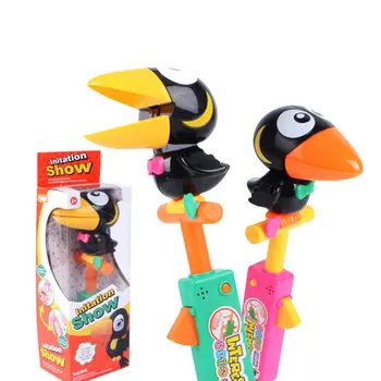 

Plastic Children Recording Voice Smart Green Big Mouth Bird Show Your Voice Cartoon Animal Party Sounding Toy for Kids Gifts