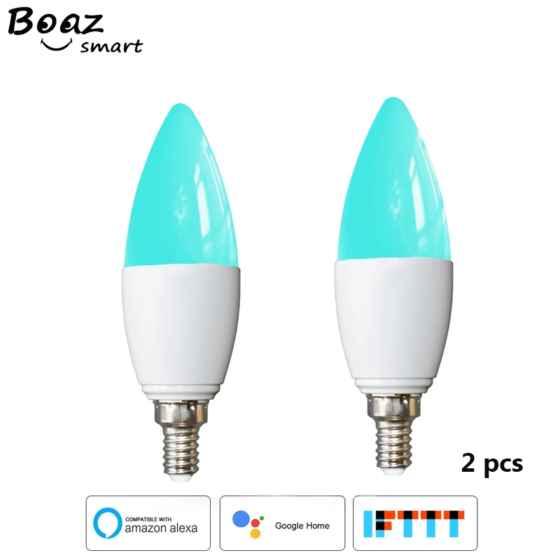 

E14 E12 Smart Candle Light wifi LED Bulb RGBCW Warm white Smart home lighting remote control work with Alexa Google home Tuya