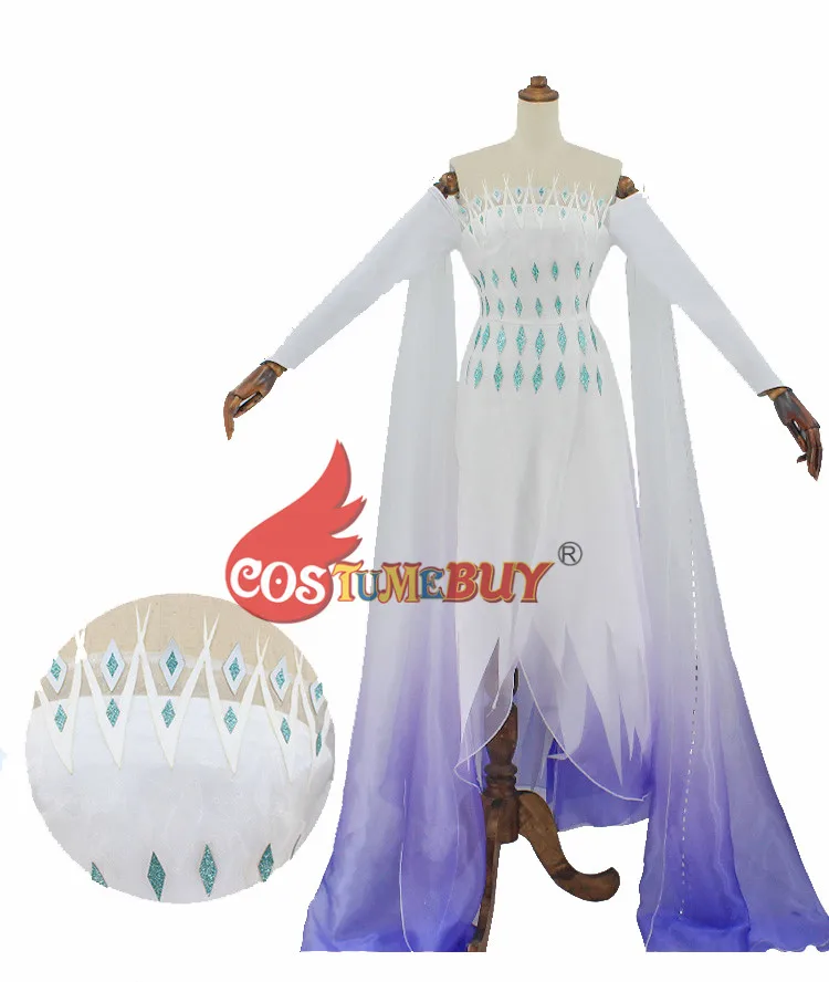 Costumebuy/Белое платье Снежной Королевы Эльзы; коллекция года; костюм ледяной принцессы; костюм принцессы Эльзы для костюмированной вечеринки; платье для взрослых