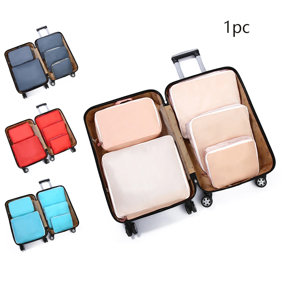 5Pcs Polyester Lightweight Bathroom Foldable Compression Storage Bag Set Luggage Packing Travel Suitcase Clothes Organiser