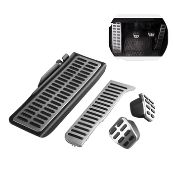 

4Pcs Car Stainless Gas Brake Pedal Clutch Pedal for Jetta MK5 Golf 5 6 Scirocco Tiguan Skoda Octavia