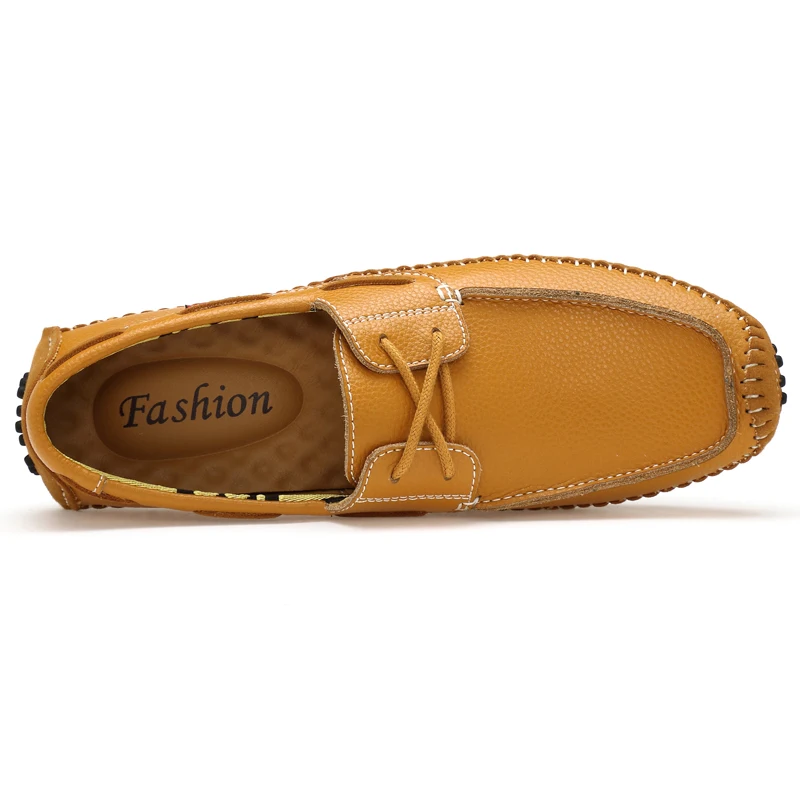 Spring and autumn men's shoes comfortable high quality lightweight lace loafers leathe non-slip wear-resistant large size 47