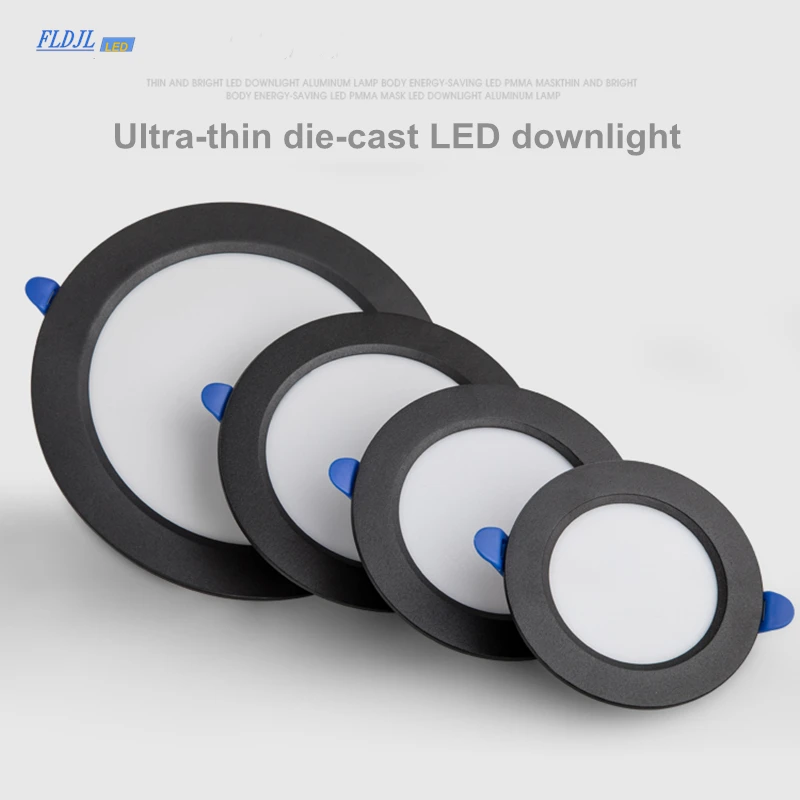 Round LED ultra-thin downlight embedded household 5W 7W 10W 12W 15W 20W 25w 30W living room aisle