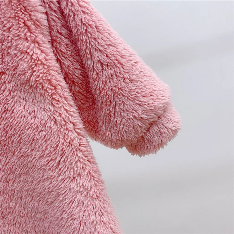 Autumn Baby Rompers Cute Bear Hooded Fleece Toddler Boys