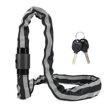 

Bicycle Bicycle Chain Lock Anti-theft Reflective Cycling Motorcycle MTB Road Bike Padlock Strong Security Bike Chain Lock