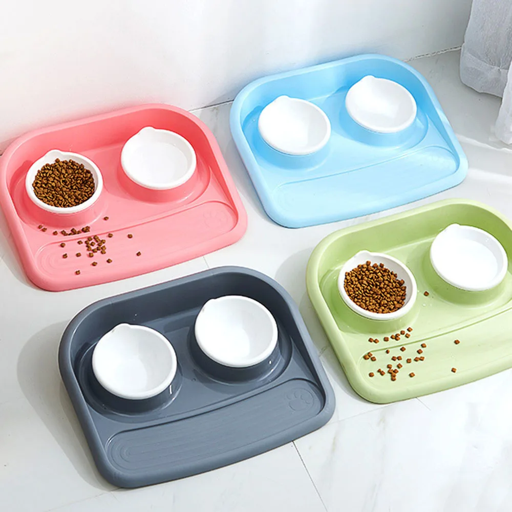 Модная миска для домашних животных SolidCat, миски для собак, милые универсальные кормушки для собак, щенков, кошек, домашних животных, 4 цвета