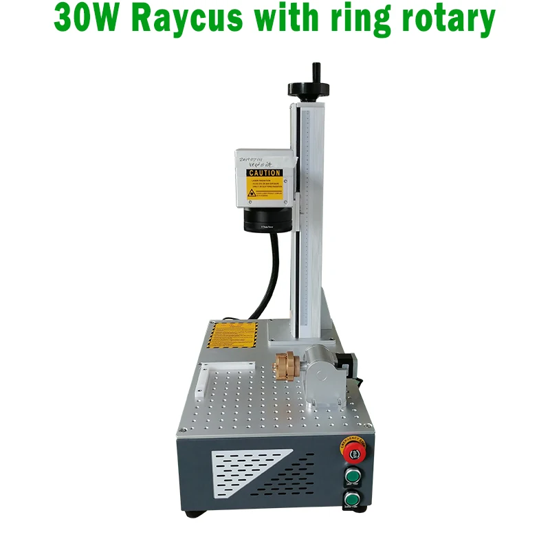 

2019 hot selling 30w raycus fiber laser marking machine for metal and plastic materials with rotary