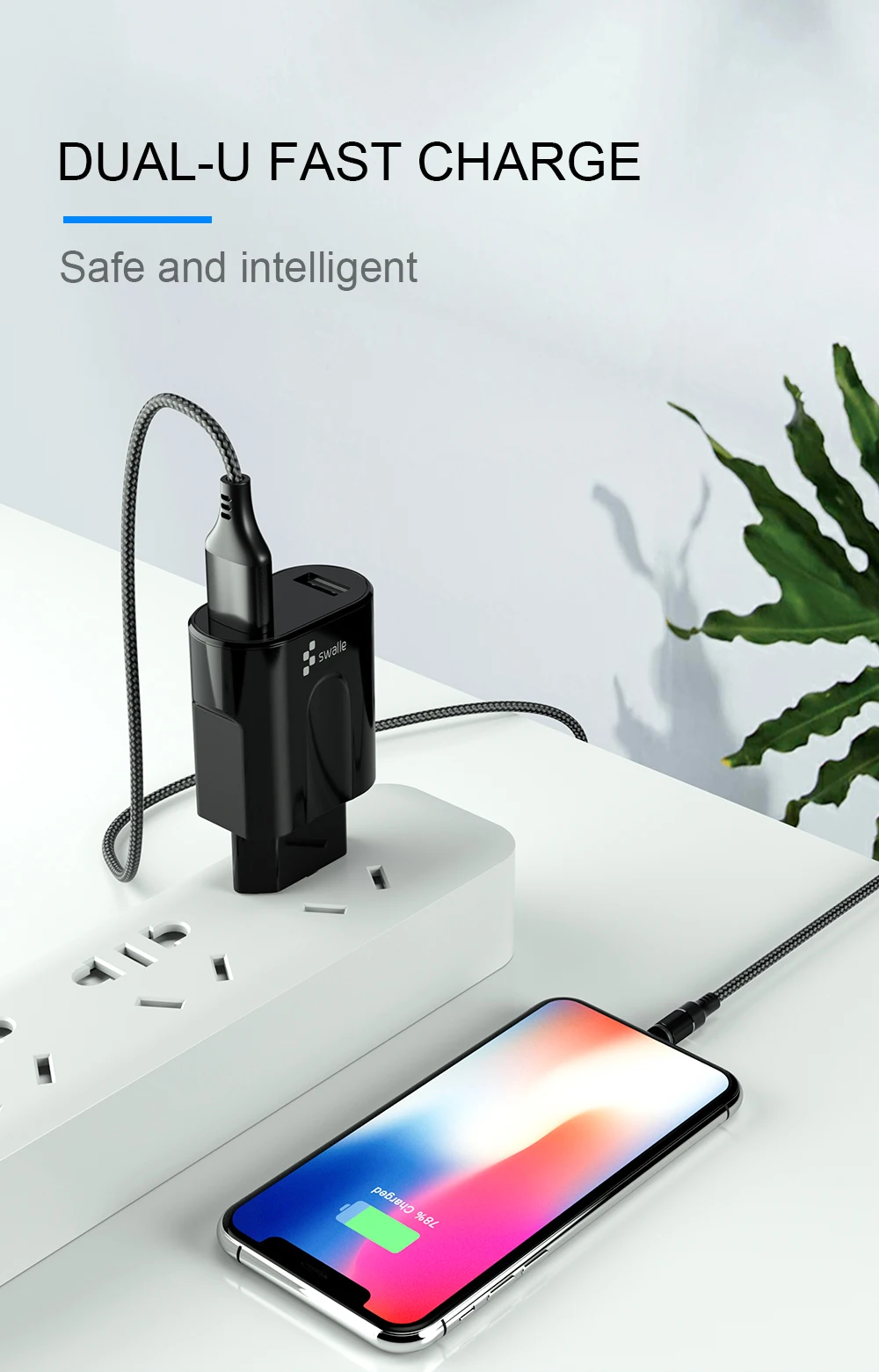 Swalle Dual USB зарядное устройство 5 В 3.1A Быстрая зарядка для iphone 7 8 мини настенное зарядное устройство для samsung адаптер EU зарядное устройство для Xiaomi