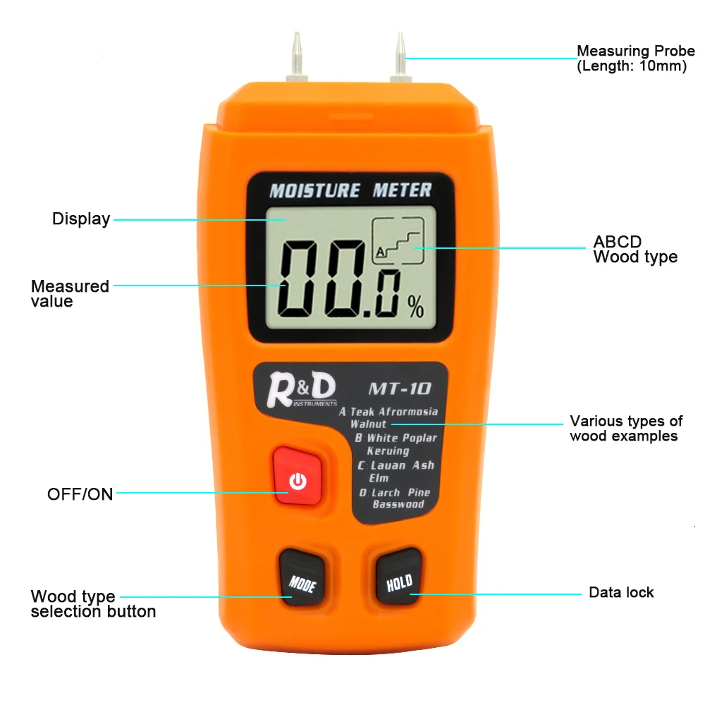 LAMEZIA ?0-99.9% Digital Display Humidity Tester Wood Moisture Hygrometer Meter For Incubator Timber Soil Grain Damp Detector