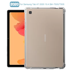 Capa à prova de choque para samsung galaxy tab a7 10.4 ''2020 SM T500 SM T505 10.4 polegada caso tpu silicone transparente capa coque fundas