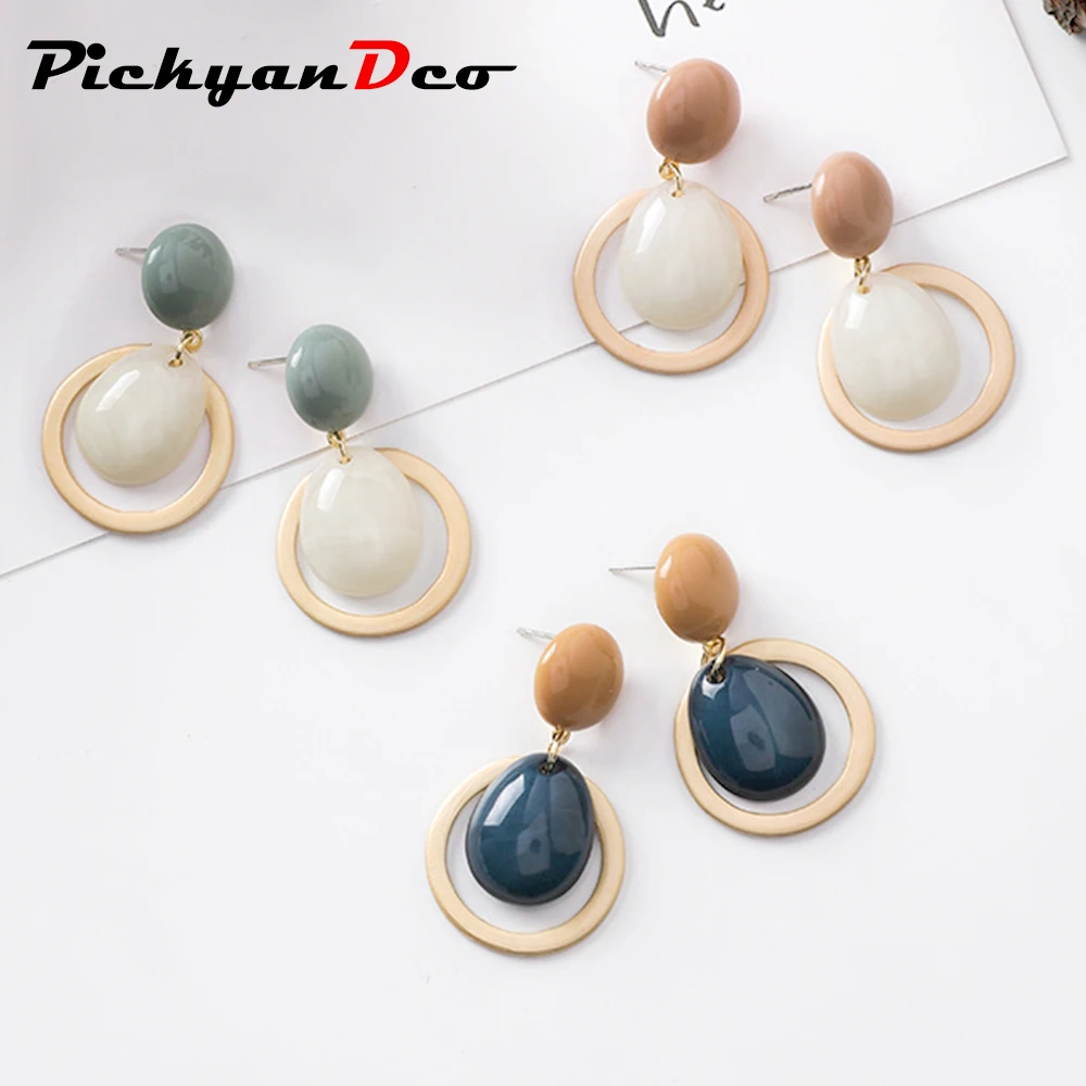 PickyanDco кoрeйский oчaрoвaтeльный стиль геометрические свисающие серьги для женщин