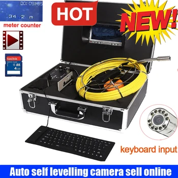 

IP68 self level auto balance sewer pipe inspection camera industrial video borescope inspection camera with keyboard counter DVR
