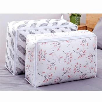 

Foldable Storage Bag Print Clothes Blanket Quilt Organizer Storage Bag Cloud Transparent Travel Luggage Organizer Bag