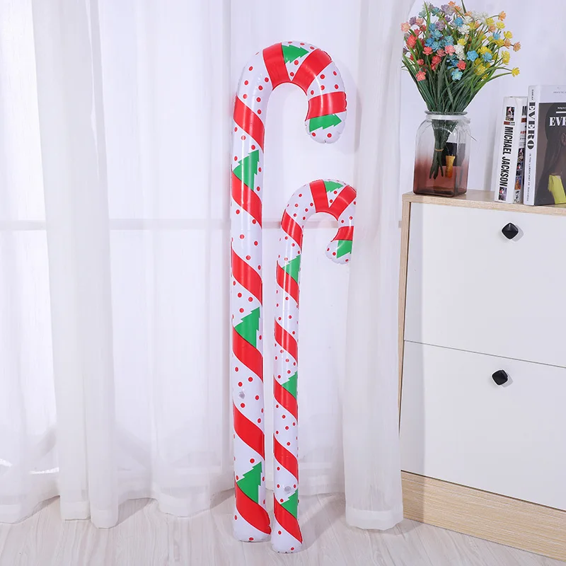 Christmas Inflatable Santa Cane PVC Lollipop balloon Holiday Decoration Home Printing Christmas Candy Cane Toy Gift christmas decorations