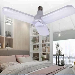 AC85V-240V 3 leaves 4+1 folding E27 LED energy saving bulb 45W 60W indoor garage Lighting deformation Highlight large area light