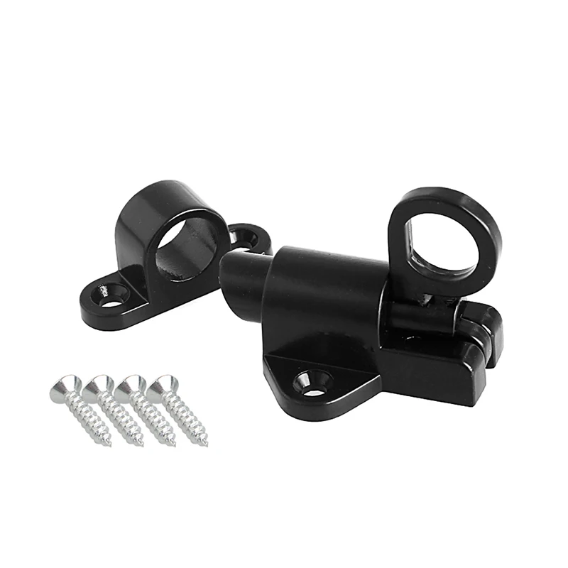 

Black Window Gate Security Pull Ring Spring Bounce Door Bolt Aluminum Latch Lock G88A