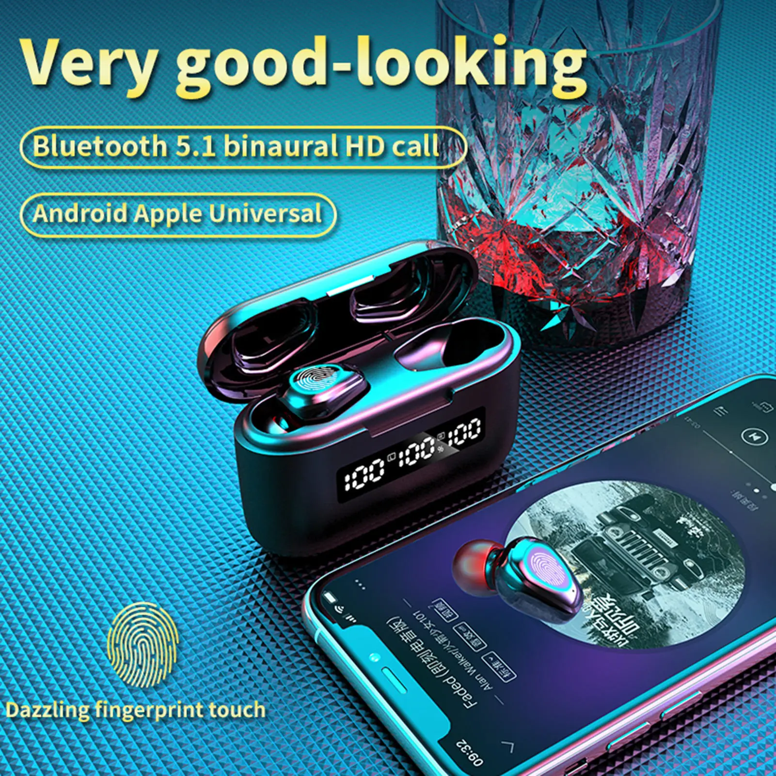 G40 Wireless Headset TWS Bluetooth Earphone 9D HD Touch Contorl 5 1 Bluetooth Wireless Bluetooth Headset Portable Audio